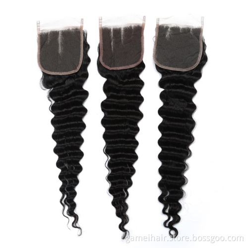 mink copper oranfe 20 inch 100% brazillain weave with closure grey in color hd lace front deep wave frontal wig human hair